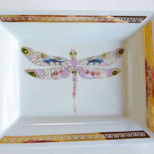 Vide poches en porcelaine de limoges  la libellule