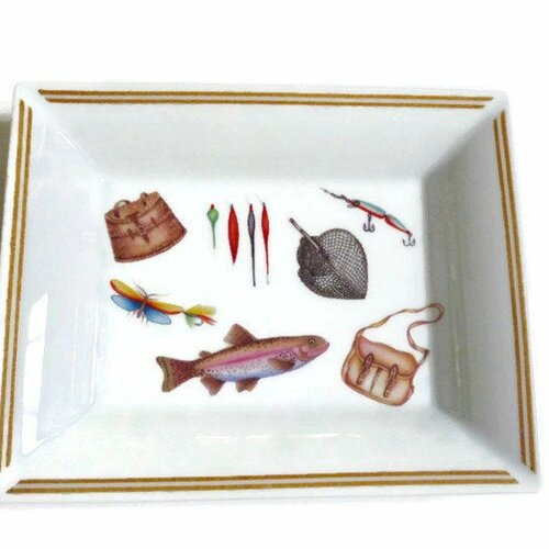 Vide poche en porcelaine de limoges  le bonheur du pêcheur