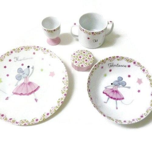 Assiette enfant personnalisable - la souris qui danse,