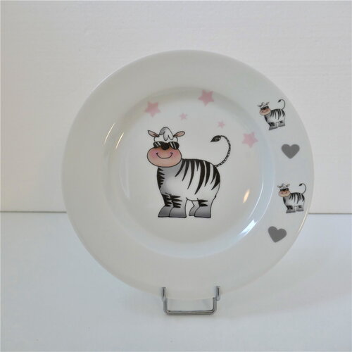 Assiette  le zèbre aux lunettes de soleil
