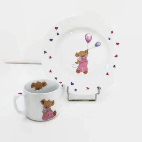 Assiette personnalisable l'ourson aux ballons