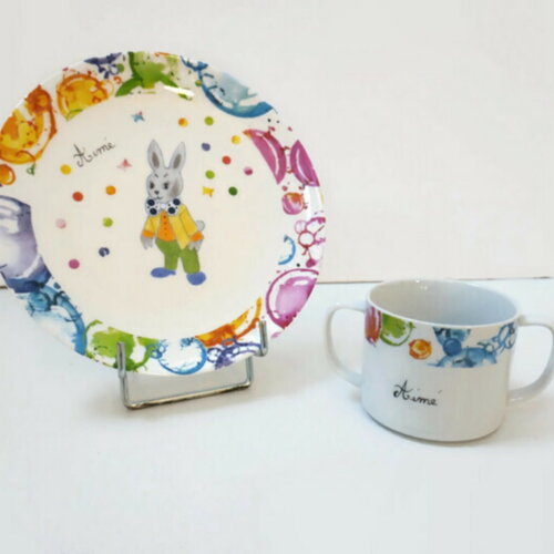 Assiette personnalisable le petit lapin du cirque