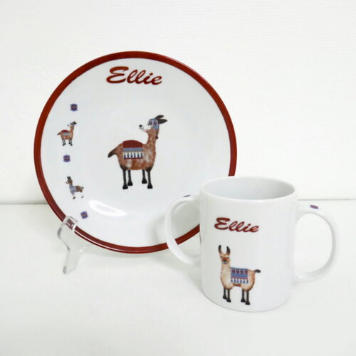 Assiette enfant personnalisable  - les petits lamas