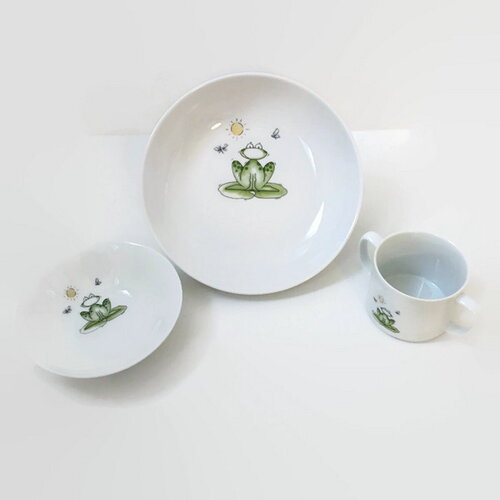 Assiette enfant la petite grenouille verte