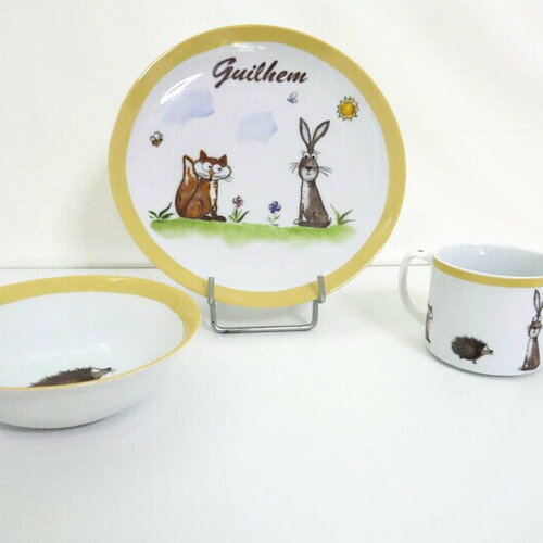 Assiette personnalisable le lapin de guilhem