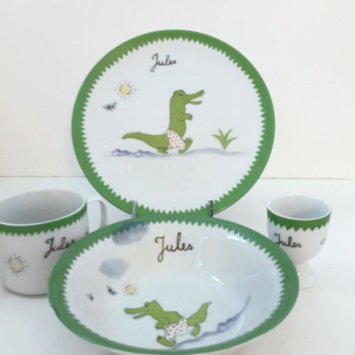 Assiette personnalisable pour enfant - le crocodile