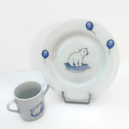 Assiette enfant personnalisable l'ours polaire