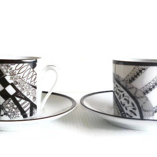 Tasses à café décor psychédélique