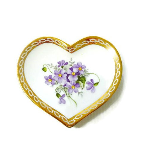 Cœur de violette  porcelaine