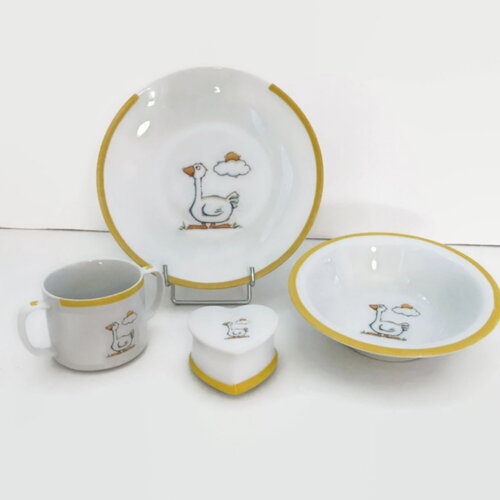 Assiette en porcelaine personnalisable la petite oie blanche