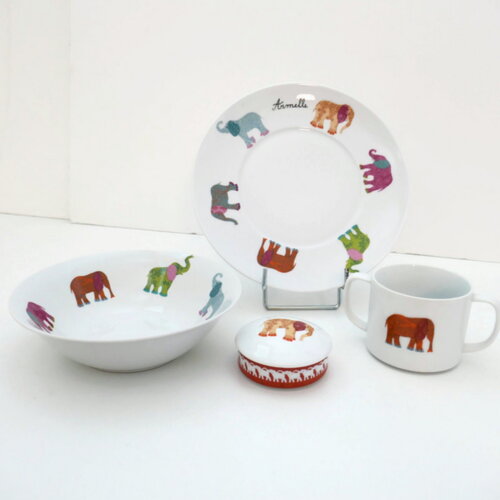 Assiette enfant - la farandole des éléphants