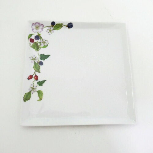 Plat porcelaine guirlande de fleurs