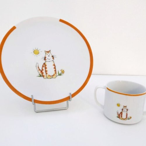 Assiette et mug enfant le chat