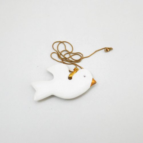 Pendentif oiseau en porcelaine