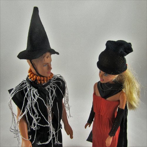 Vêtements pour poupée barbie - "collection halloween - elle et lui"