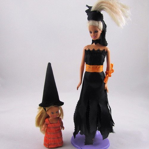 Vêtements pour poupée barbie - "collection halloween - les robes longues"