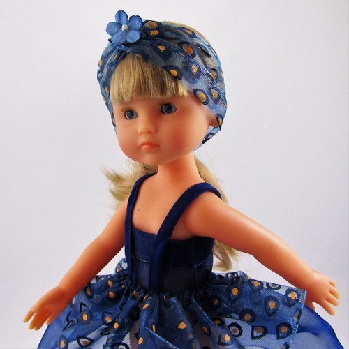 Vêtements pour poupée 32cm "chérie corolle" - "la robe de fête bleu marine"