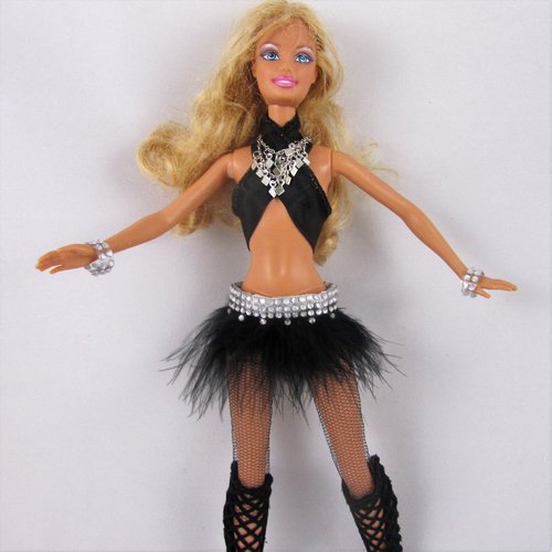 Vêtements pour poupée barbie - "tenue de scène britney" - commande - réservé