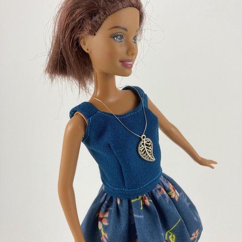 Vêtement pour poupée barbie - "ensemble turquoise"