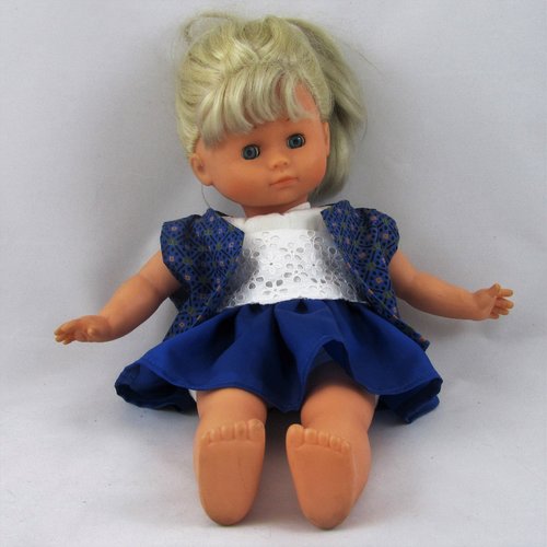 Vêtements pour poupée 36cm, corps souple en tissu - "petit ensemble d'été bleu"