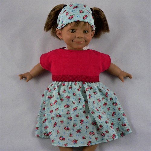 Vêtements pour poupée 36cm, corps souple en tissu - "robe d'été"