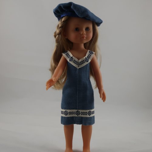 Vêtements pour poupées chérie corolle, paola reina, 32/33cm - "robe d'été bleue"  "