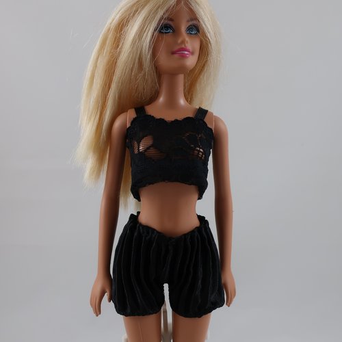 Vêtements pour poupée barbie - ensemble "lingerie" noir