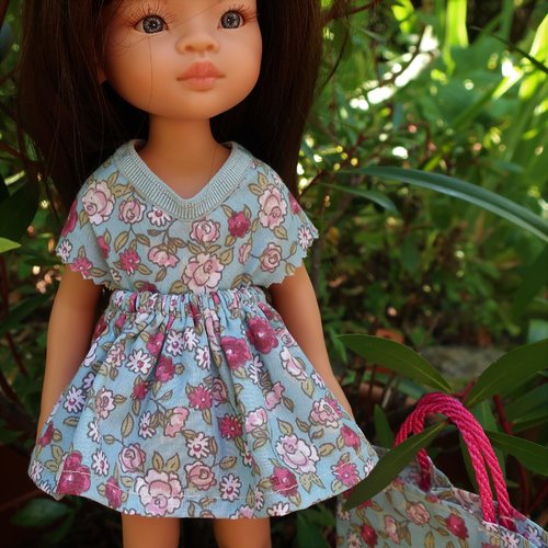 Vêtements pour poupée chéries corolle, paola reina, 32/33cm - "robe d'été fleurie"