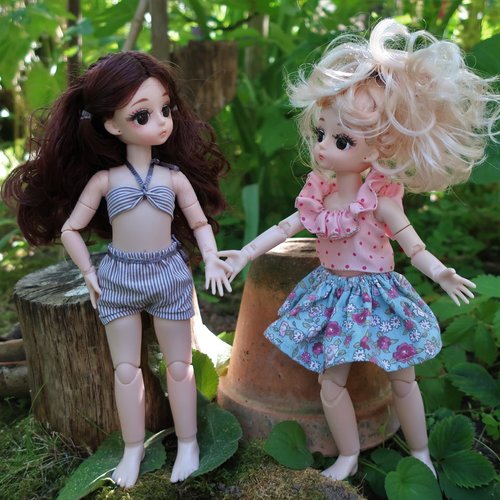 Vêtements pour poupées articulées 29cm - "les tenues d'été"