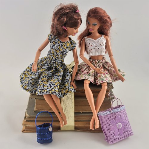 Vêtements pour poupée barbie - "deux ensembles d'été"