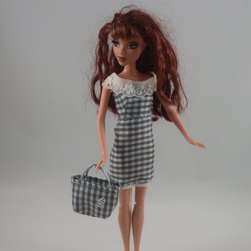Vêtements pour poupée barbie - "la petite robe d'été "vichy""