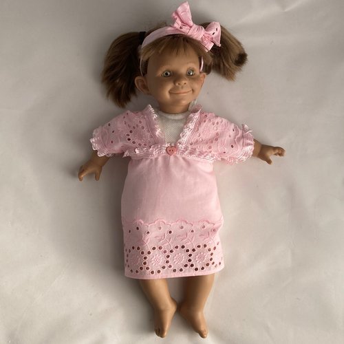 Vêtement pour poupée corps souple 36cm - ma petite robe rose (commande - réservé)