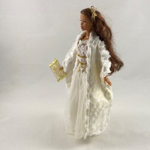Vêtements pour poupée barbie - "robe de mariée dentelle et tulle"