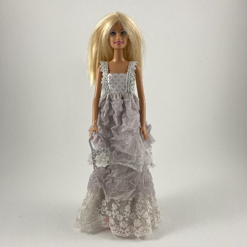 Vêtement pour poupée barbie - "robe longue de fête"