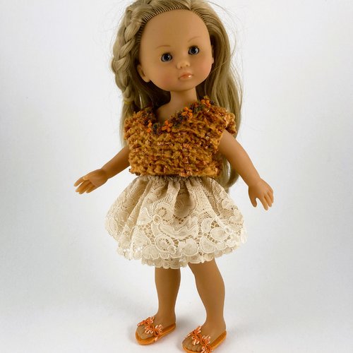 Vêtements pour poupées chéries corolle, paola reina, 32/33cm - "ensemble printanier "