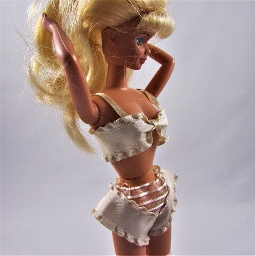 Vêtements pour poupée barbie - "collection lingerie - douceur ivoire"
