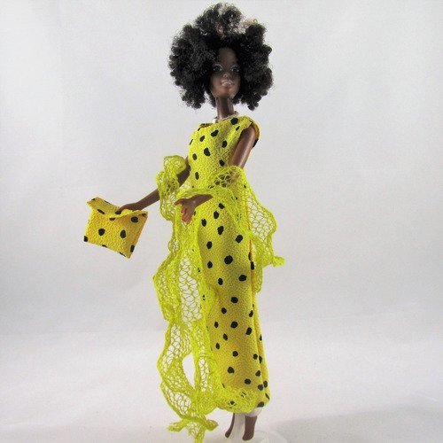 Vêtements pour poupée barbie - "robe longue d'été"