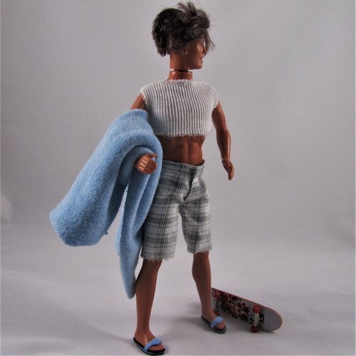 Vêtements pour poupées barbie et ken - "au bain !"