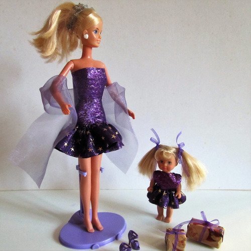 Vêtements pour poupées barbie et simba - "robes de fête pour noël"