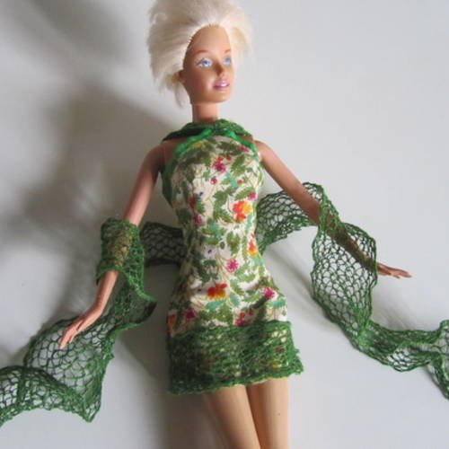Vêtements pour poupée barbie - "robe d'été imprimée" 