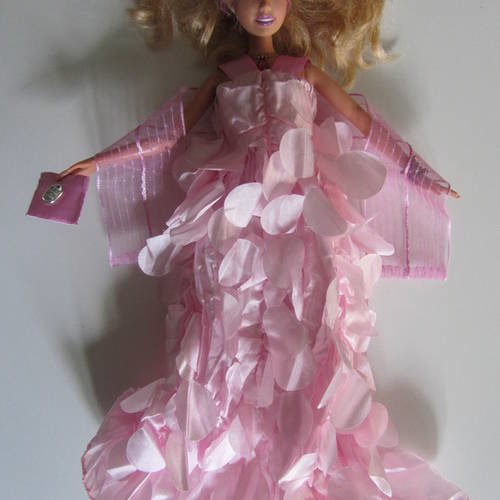 Vêtements pour poupée barbie - robe de princesse "bouton de rose" 