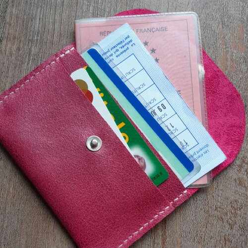 Pochette porte-cartes en cuir