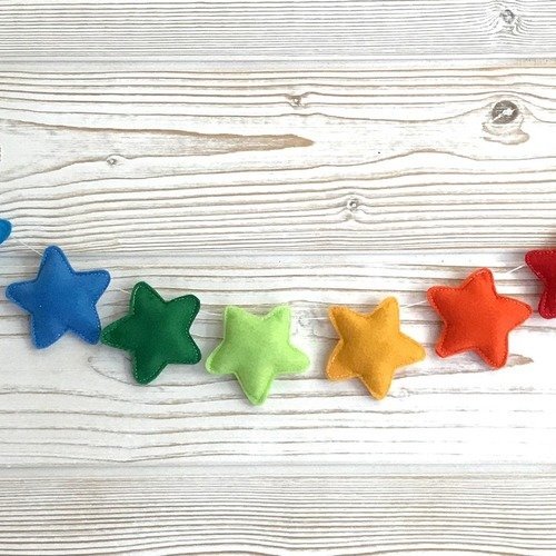 Guirlande etoiles, etoiles arc en ciel, guirlande arc en ciel, 