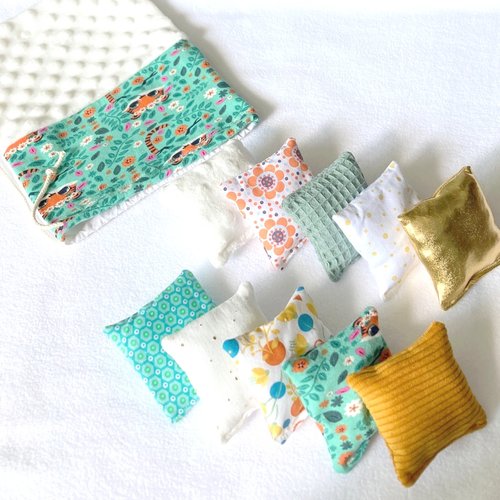 Coussins sensoriels graines et papier froissé