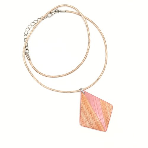 Collier en bois et marqueterie de paille – pièce unique, fait main en france