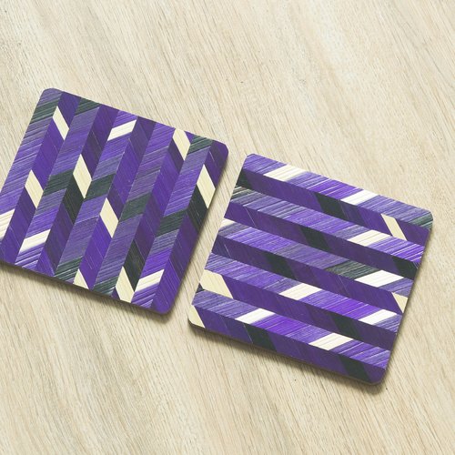 Dessous de verres en marqueterie de paille