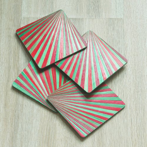 Dessous de verres en marqueterie de paille