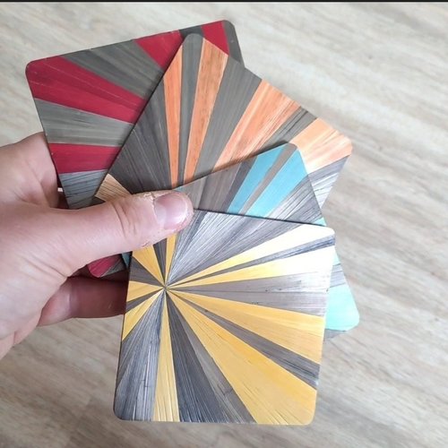 Ensemble de dessous de verres en marqueterie de paille