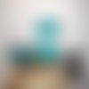 Grande bouillotte sèche - chat turquoise - pièce unique