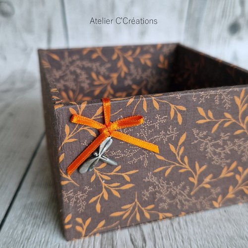 Vide poche { libellule } coffret, boite à bijoux, rangement de clé ou maquillage, chocolat et orange